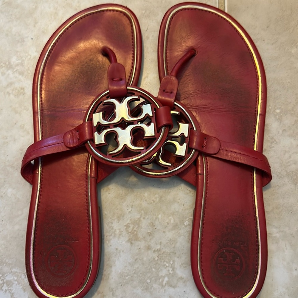 Tory Burch logo sandals